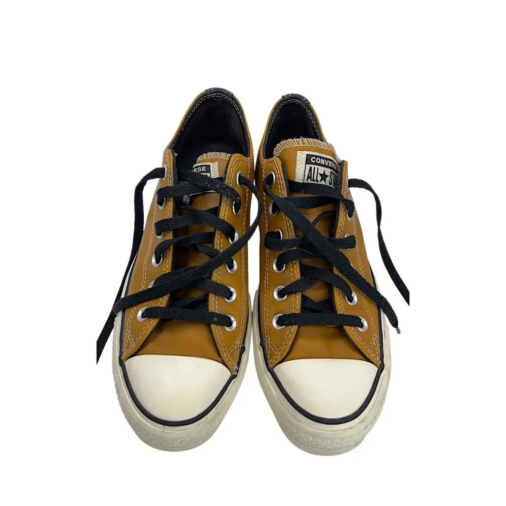 Converse Chuck Taylor All Star Low Brown Leather Black Trim Sneakers Men’s 9 - Picture 10 of 12